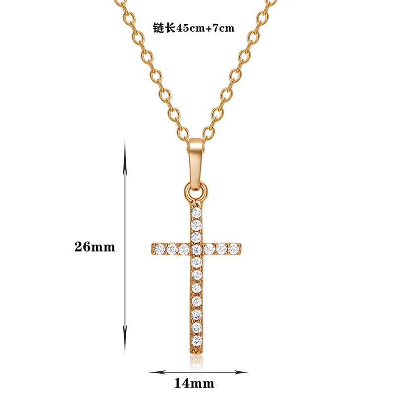Zircon Cross Necklace